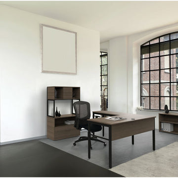 Linea Italia® Urban 36" Credenza, Bottom Pedestal, 35.25w X 15.25d X 23.75h, Natural Walnut freeshipping - TVN Wholesale